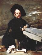 Diego Velazquez Portrait d'un nain tenant un volume sur ses genoux (don Diego de Acedo,el Primo) (df02) china oil painting artist